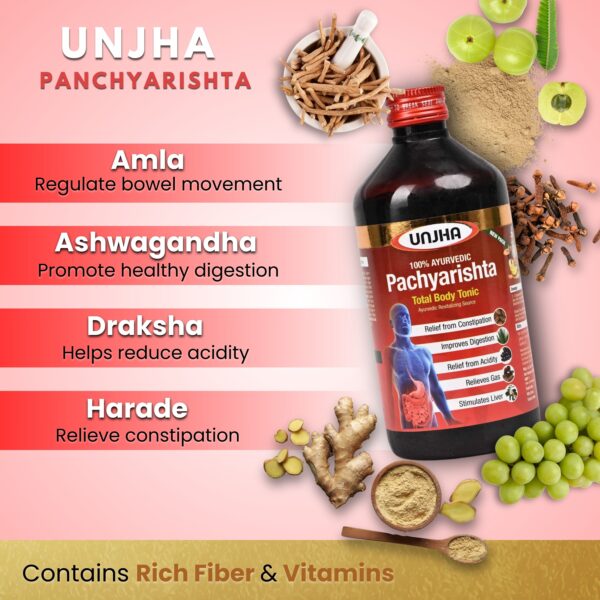 Unjha Panchyarishta Digestion solution Syrup